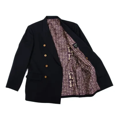 Jean Paul GAULTIER HOMME 裏漢字プリントダブルブレストジャケット