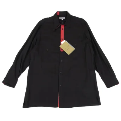 Yohji Yamamoto POUR HOMME バイカラー襟着脱シャツ