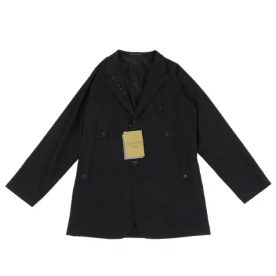 Yohji Yamamoto POUR HOMME ウールギャバメニーボタンポケットデザインジャケット