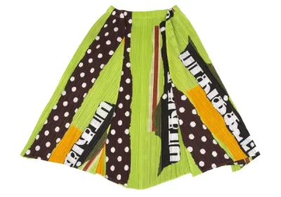 PLEATS PLEASE グラフィックドットプリントスカート