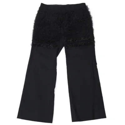 COMME des GARCONS メッシュフリルフロントストライプパンツ