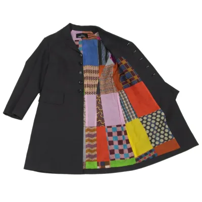 tricot COMME des GARCONS コットン混クレイジーパターンライニングコート