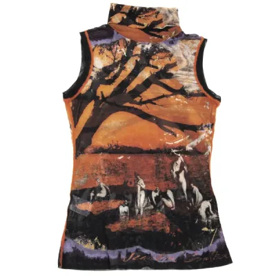 Jean Paul GAULTIER FEMME アートプリントパワーネットノースリーブ