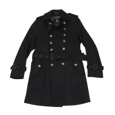 BURBERRY BLACK LABEL メルトンウールメタルボタンナポレオンコート