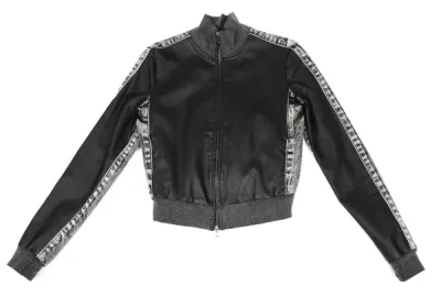 DIESEL L-Eader フロントラムレザー切替ハイネックデニムジャケット