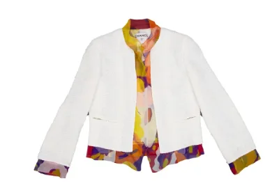 CHANEL シルクレイヤードツィードスリーピースセット