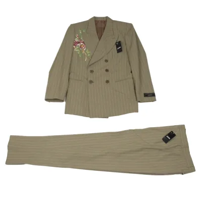 Jean Paul GAULTIER HOMME フラワープリントコットンストライプセットアップ