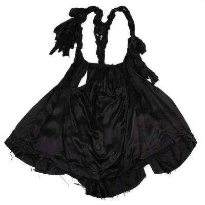 COMME des GARCONS キュプラ裁ち切りノットショルダーサロペットスカート