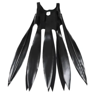 COMME des GARCONS 短冊カッティングフェイクレザーオーバードレス