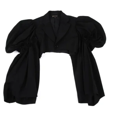 COMME des GARCONS ウールパフスリーブクロップドジャケット