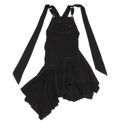 Jean Paul GAULTIER FEMME ヘムドレープステッチサロペットワンピース