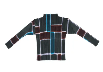 PLEATS PLEASE ブロック柄プリーツカットソー