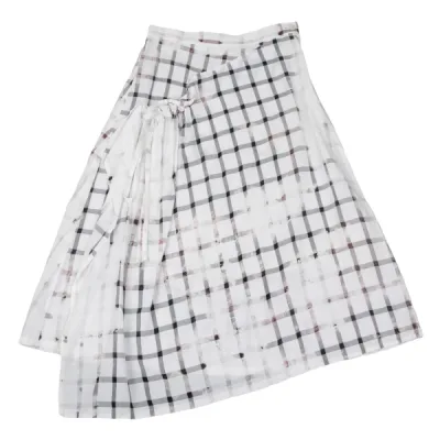 Y's コットンキュプラブリーチチェックスカート