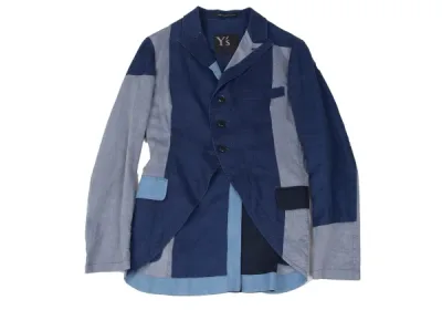 Y's コットンパターン切替デザインピークドラペルジャケット