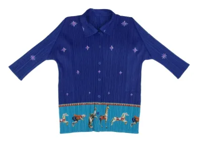 PLEATS PLEASE メリーゴーランドプリントプリーツシャツ