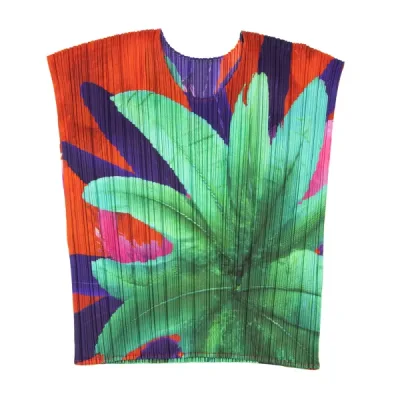 PLEATS PLEASE CARNIVAL カラフルボタニカルプリントノースリーブ