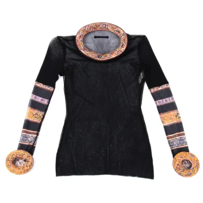 Jean Paul GAULTIER FEMME ドーナツリブデザインパワーネットカットソー