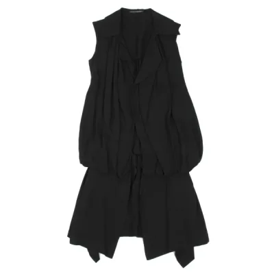Yohji Yamamoto FEMME レーヨンキュプラドレープノースリーブワンピース