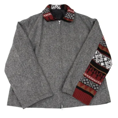 S'YTE ノルディックパターンニット切替ツィードジップジャケット